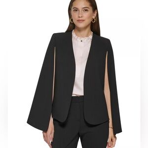 DKNY black cape jacket, NWOT, XS, lightweight